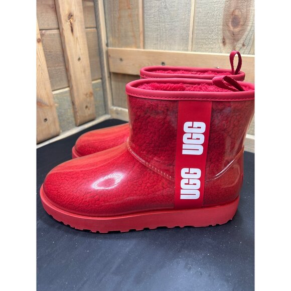 Ugg Womens Classic Mini Platform Boots Red Shearling Size 9 - Picture 5 of 9